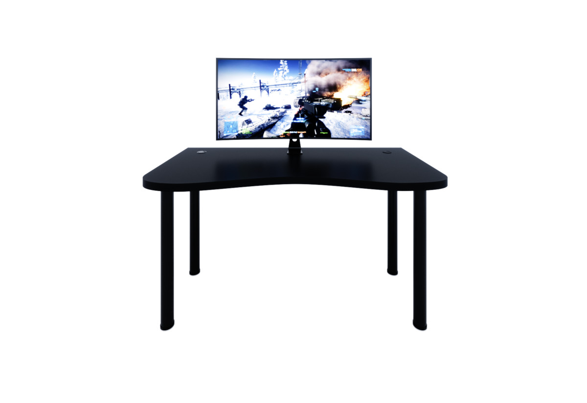 Supermobel Počítačový herní stůl Y1, 135x73-76x65, černá/černé nohy + USB HUB