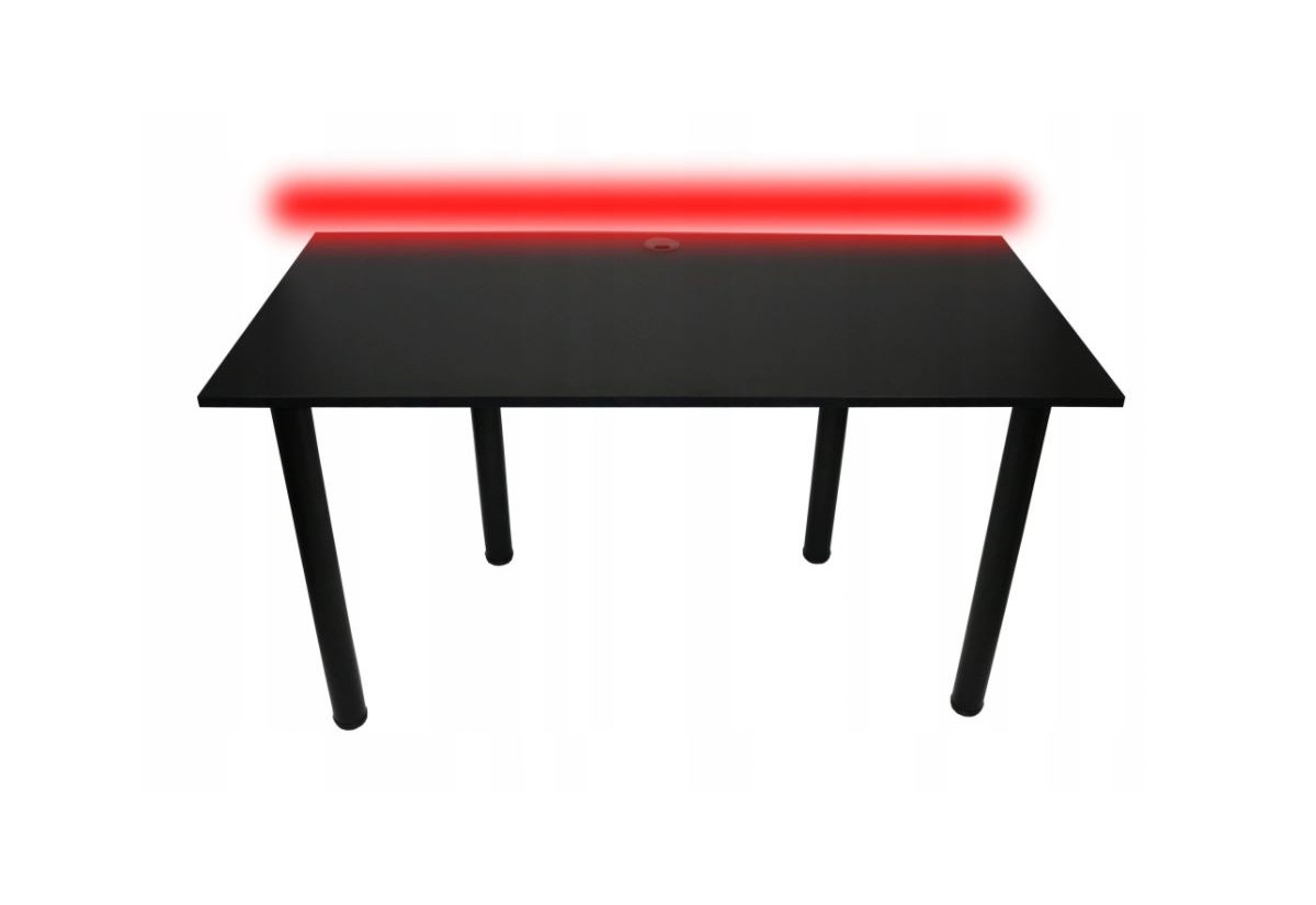 Supermobel Počítačový herní stůl BIG B2 s LED, 160x73-76x80, černá/černé nohy + USB HUB