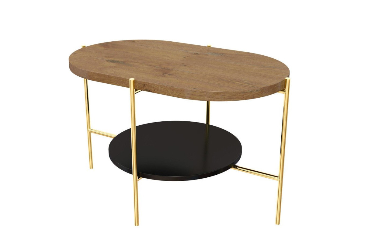 Supermobel Konferenční stolek ARENA, 80x50x50, dub/zlatá