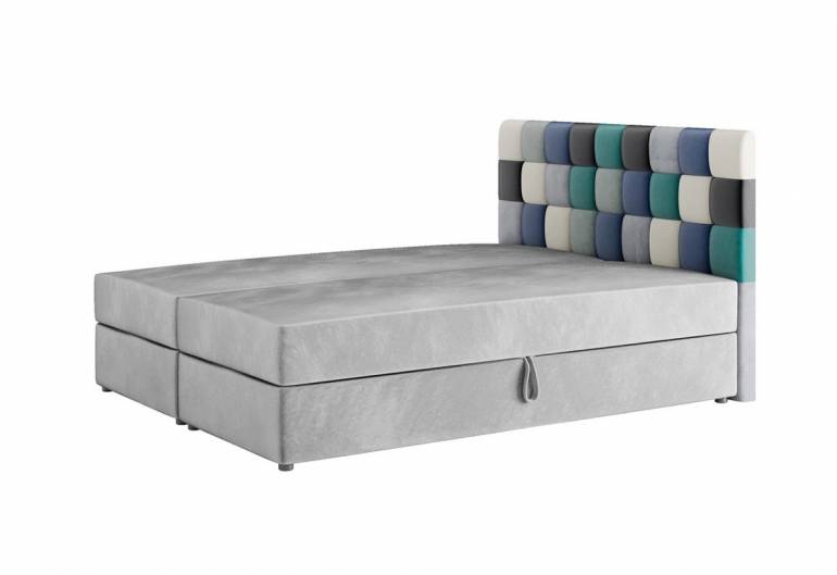 Čalouněná postel boxspring LEMON + úložný prostor + matrace + rošt