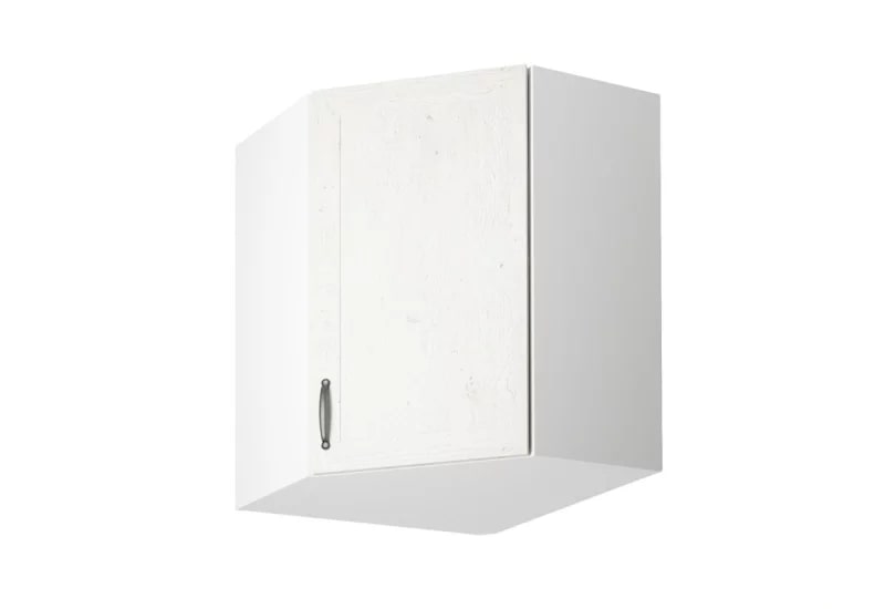 Supermobel Kuchyňská skříňka horní rohová ROYAL G60N, 60x72x60, bílá sosna skandinávská/dub divoký