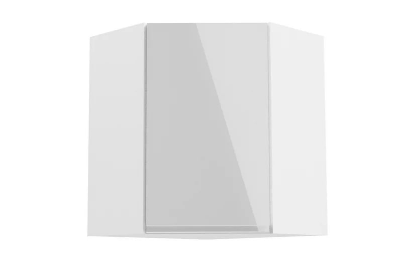 Supermobel Kuchyňská skříňka horní rohová ASPEN G60N, 60x72x60, bílá/bílá lesk, pravá