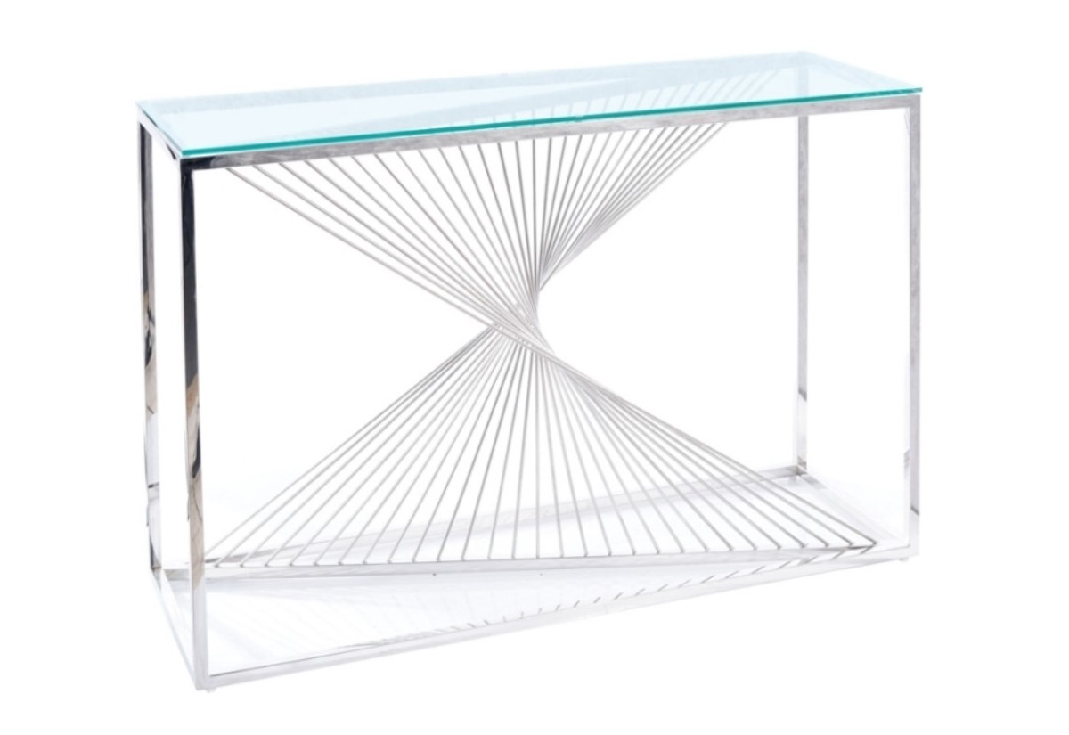 Supermobel Konzolový stolek FLAME C, 120x78x40, transparentní/stříbrná