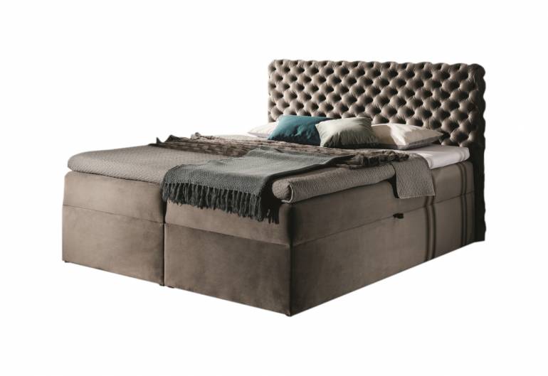 Čalouněná postel boxspring CHESTERFIELD + vrchní matrace