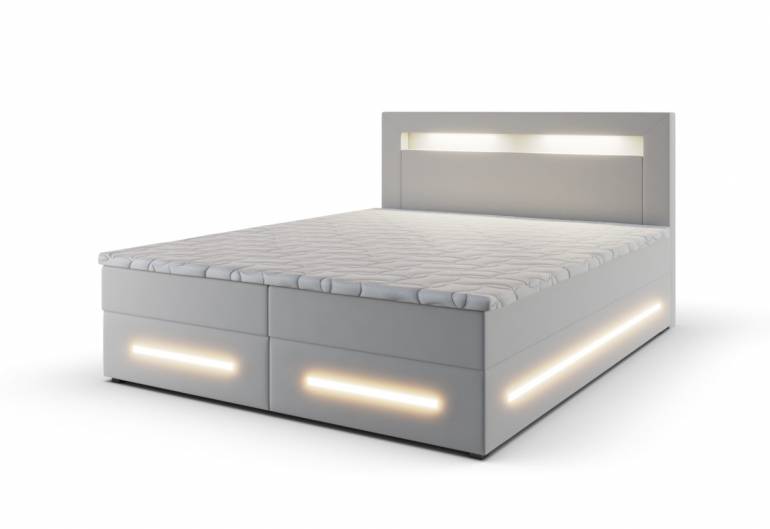 Čalouněná postel boxspring MANU + vrchní matrace