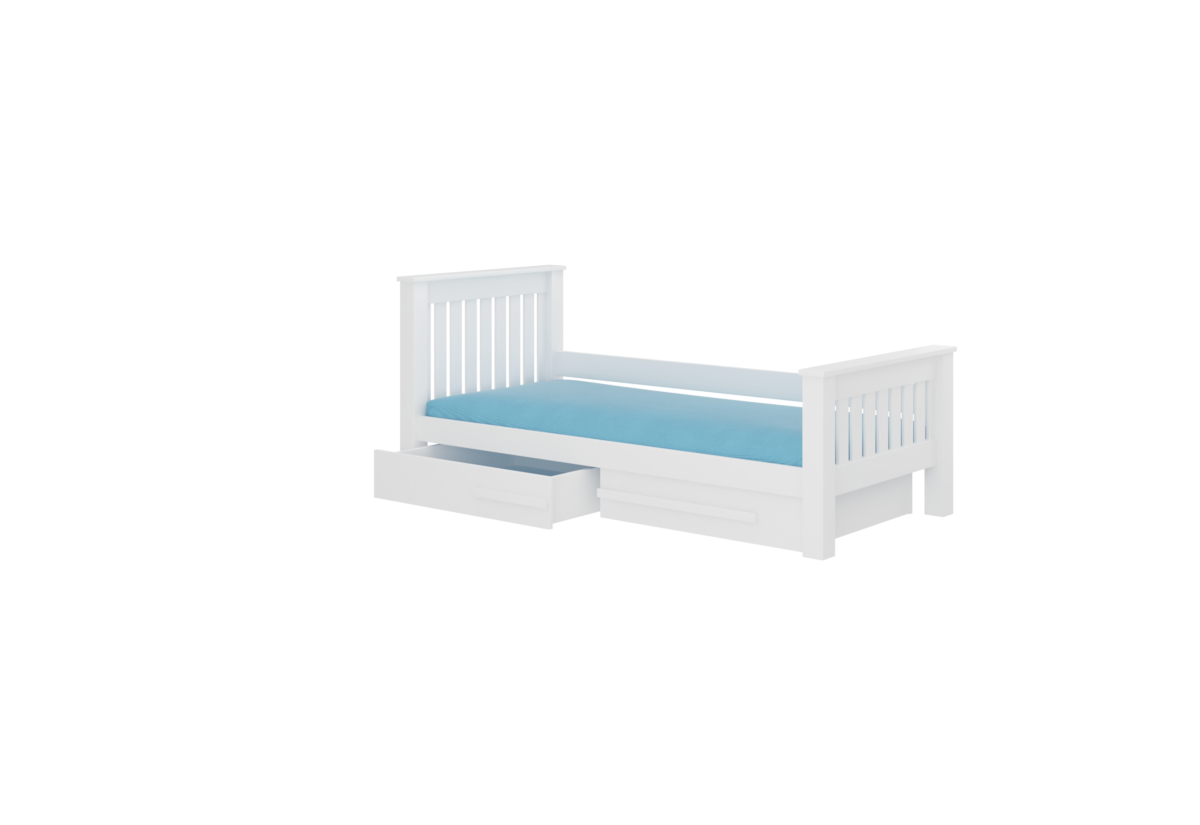 Supermobel Dětská postel CARMEL + matrace, 90x190, bílá