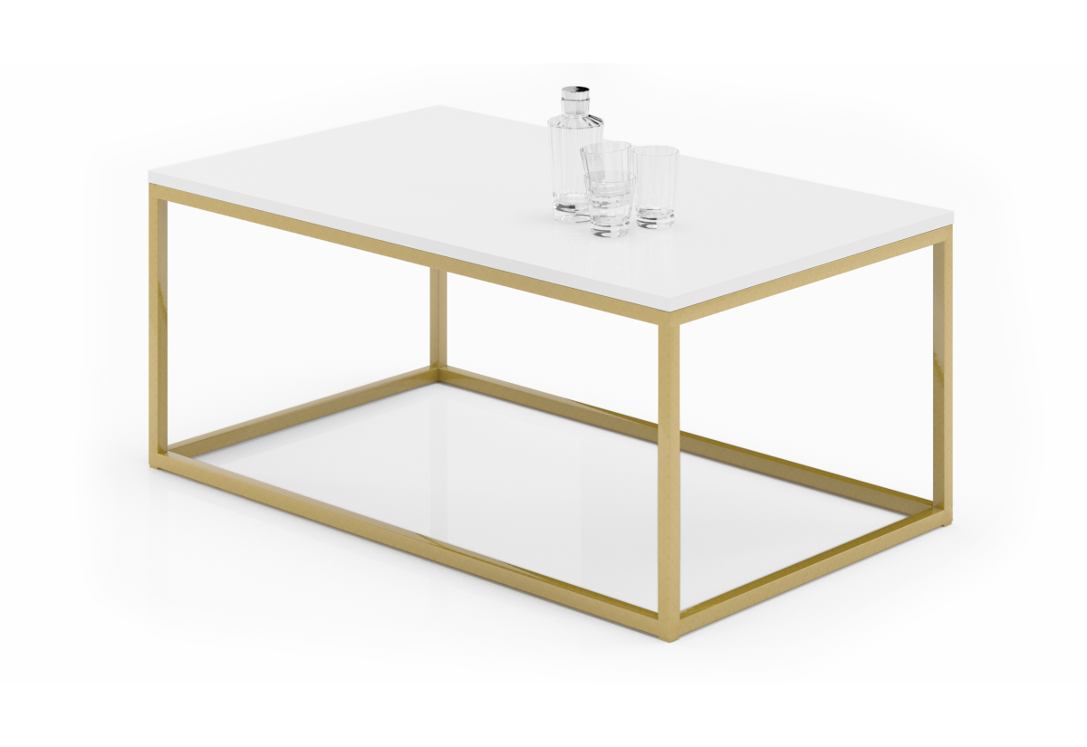 Supermobel Konferenční stolek NARISA, 100x43x60, zlatá/bílá