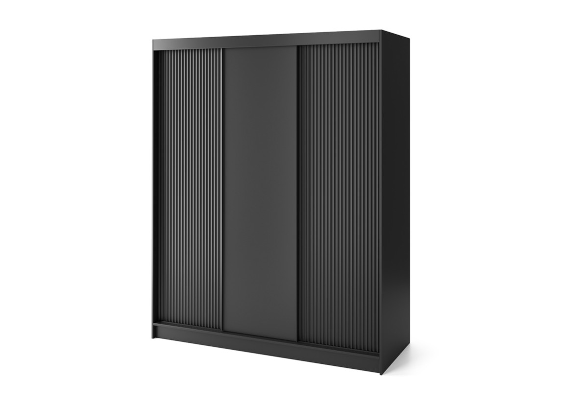Supermobel Posuvná šatní skříň PRESCCO III, 180x220x60, černá