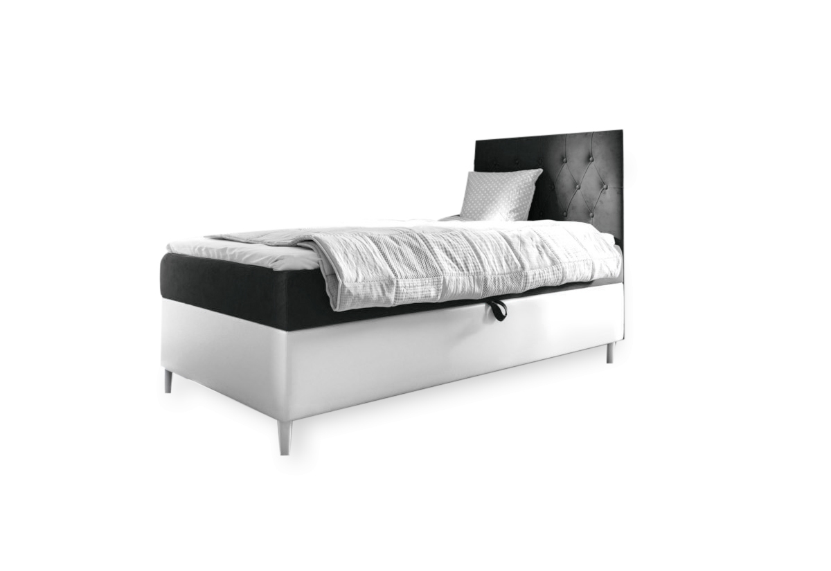 Supermobel Čalouněná postel FILIP 1 + topper, 80x200, fresh 17, pravá