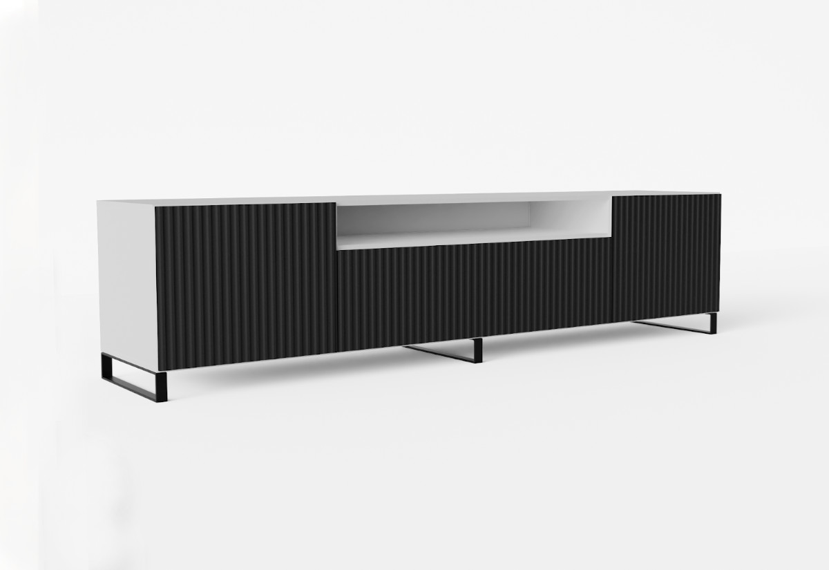 Supermobel TV stolek NOEMI s nohami, 200x42x41, bílá/černá