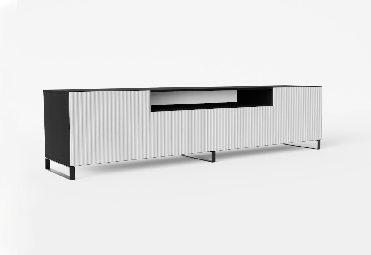 Supermobel TV stolek NOEMI s nohami, 200x42x41, černá/bílá